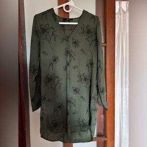 Forever 21 Olive Floral Tunic